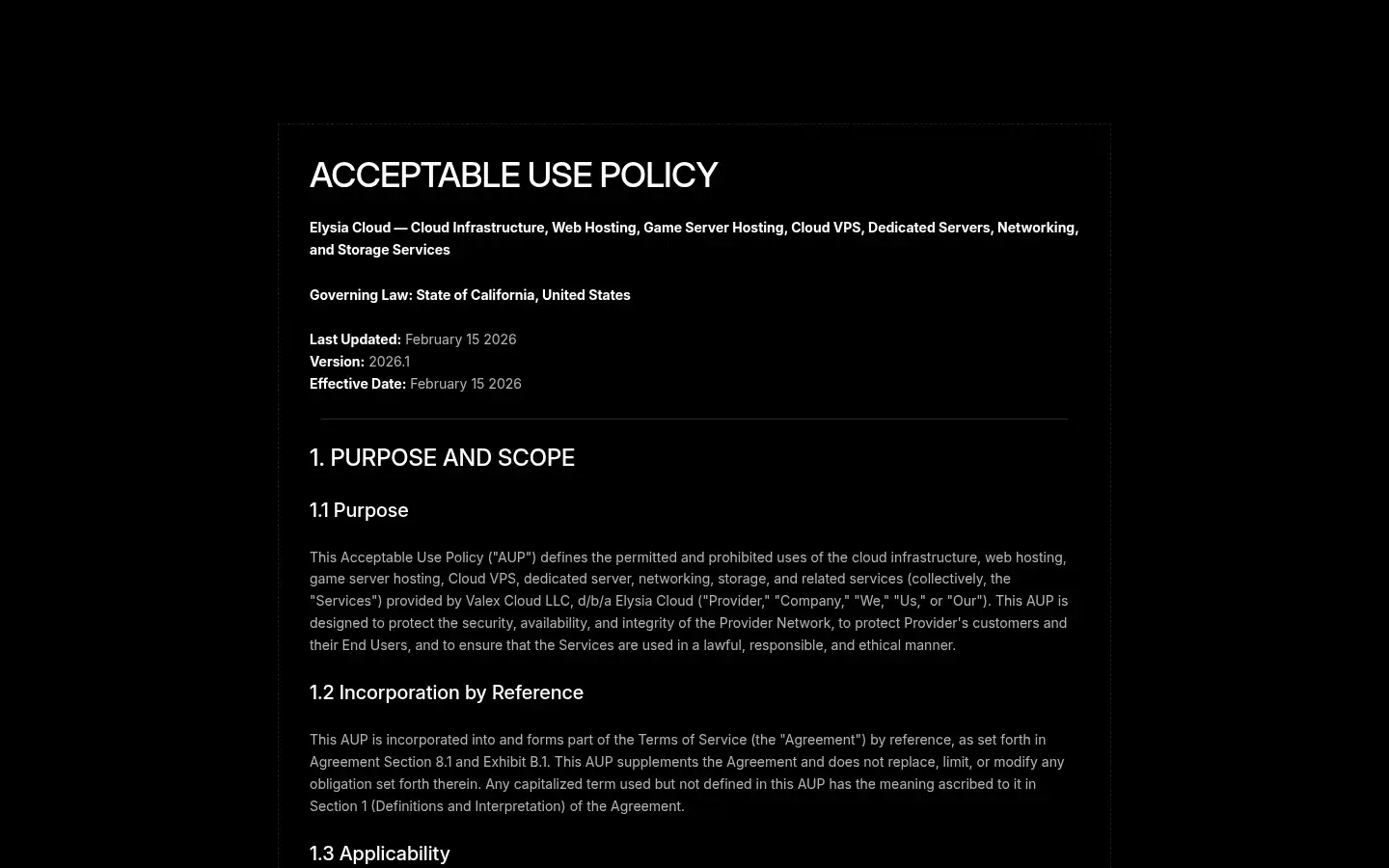 Screenshot of elysiacloud.com