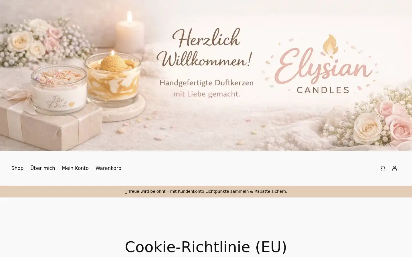 Screenshot of elysian-candles.com