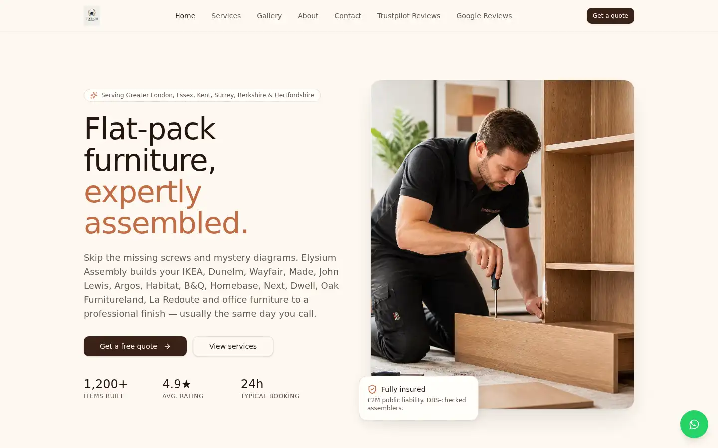 Screenshot of elysiumassembly.co.uk