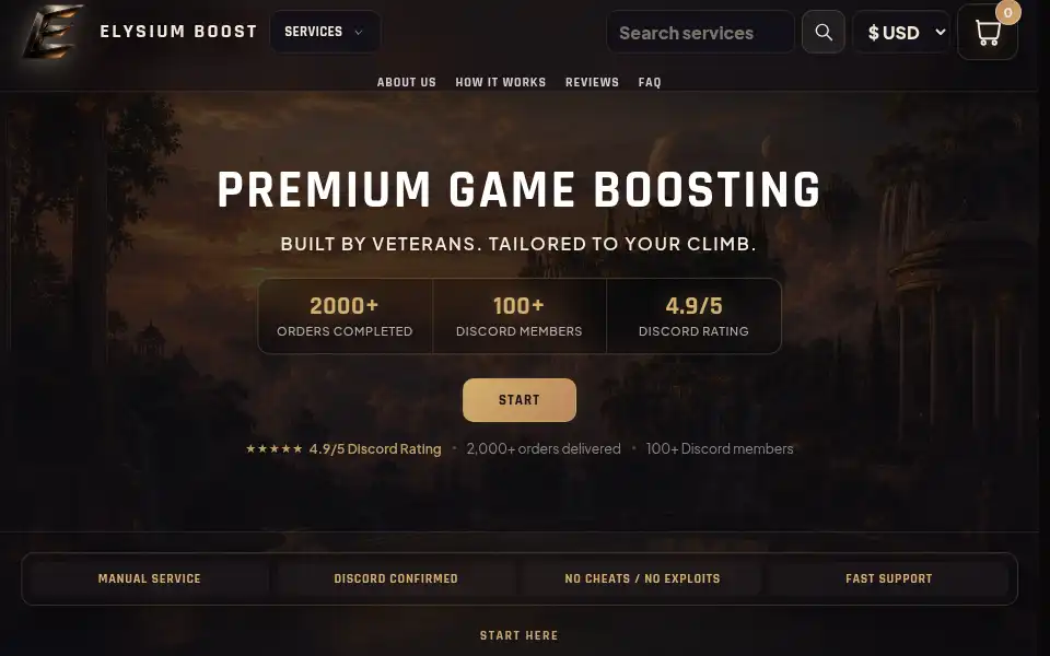 Screenshot of elysiumboost.com