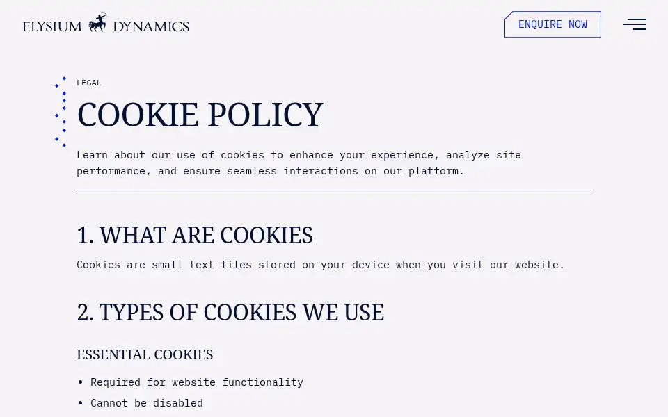 Screenshot of elysiumdynamics.com