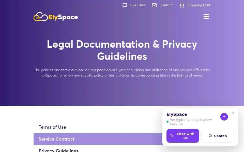 Screenshot of elyspace.com