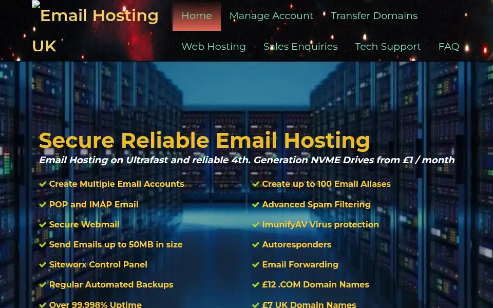 Screenshot of emailhostinguk.co.uk
