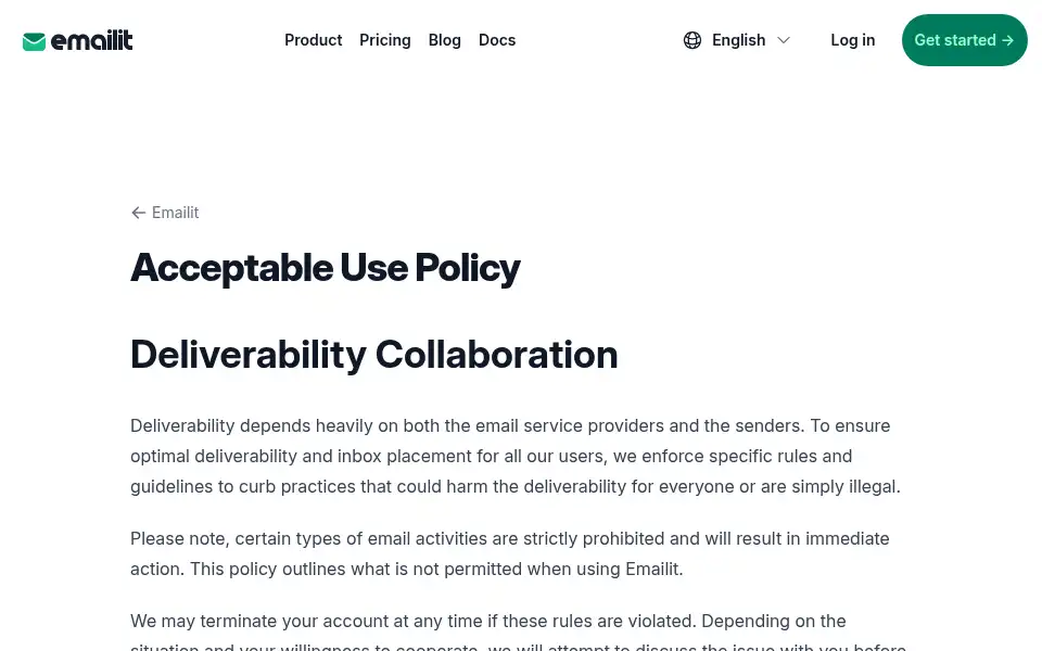 Screenshot of emailit.com