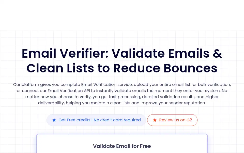 Screenshot of emailverify.io