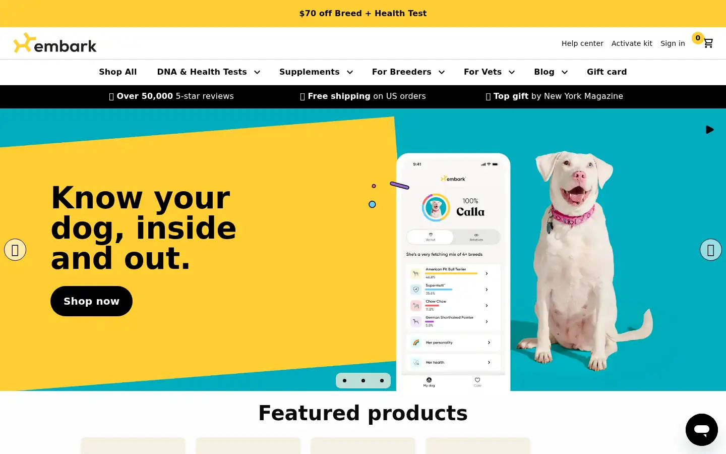 Screenshot of embarkvet.com