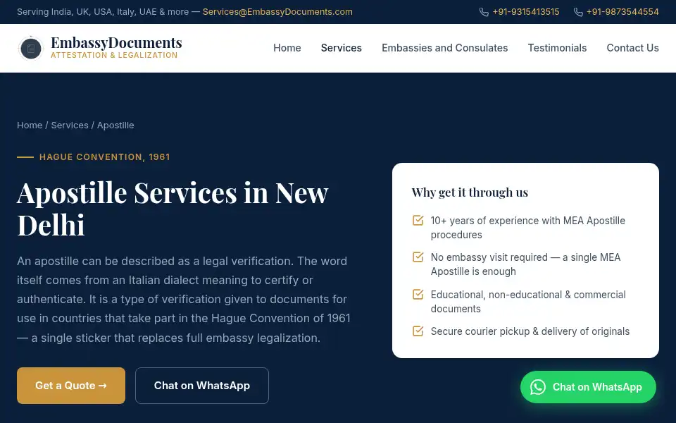 Screenshot of embassydocuments.com