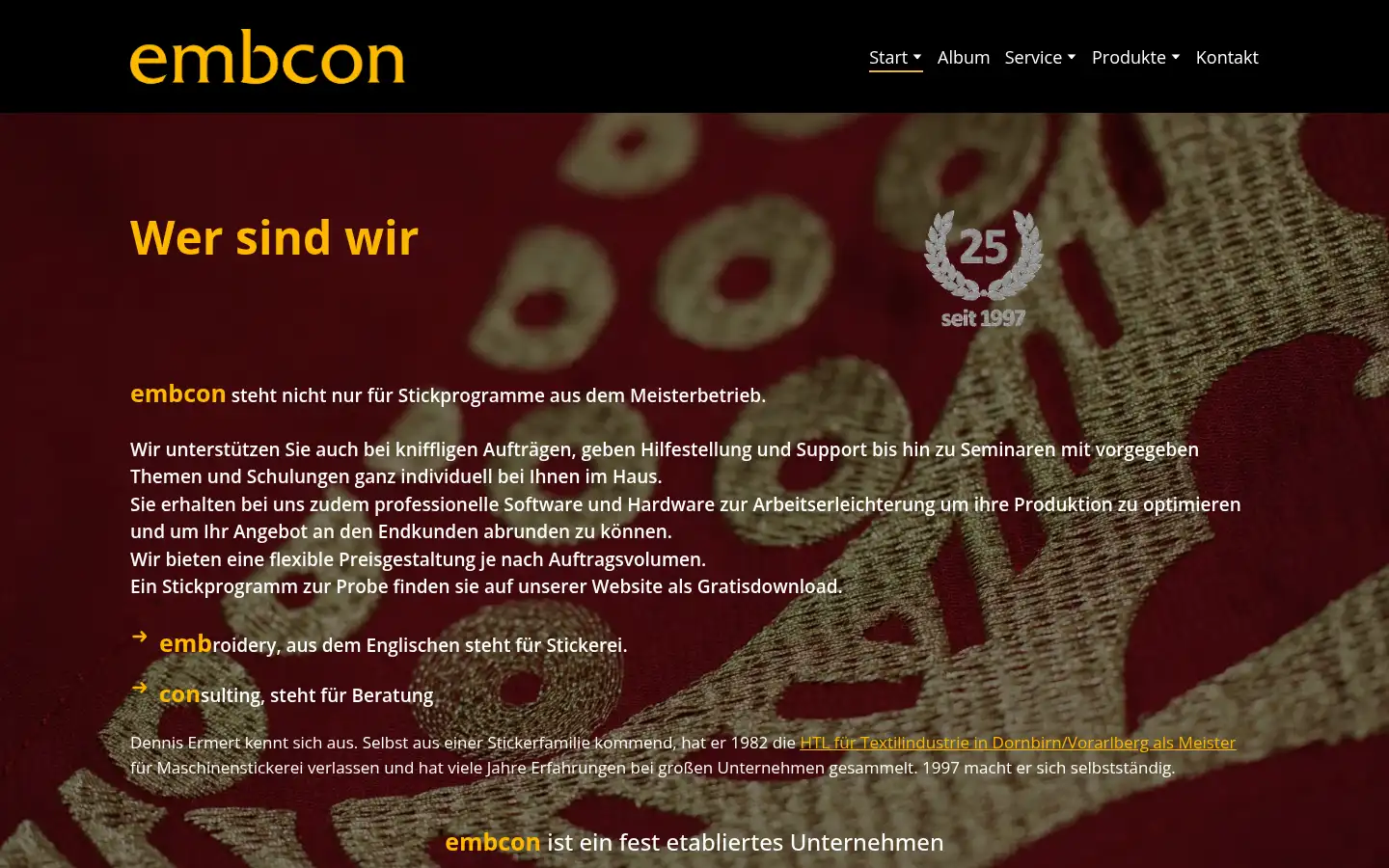 Screenshot of embcon.de