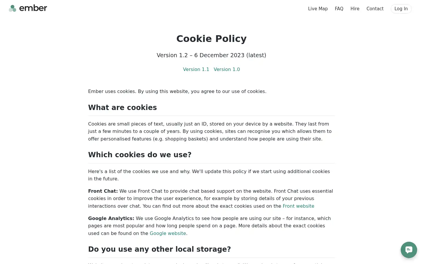 Screenshot of ember.to