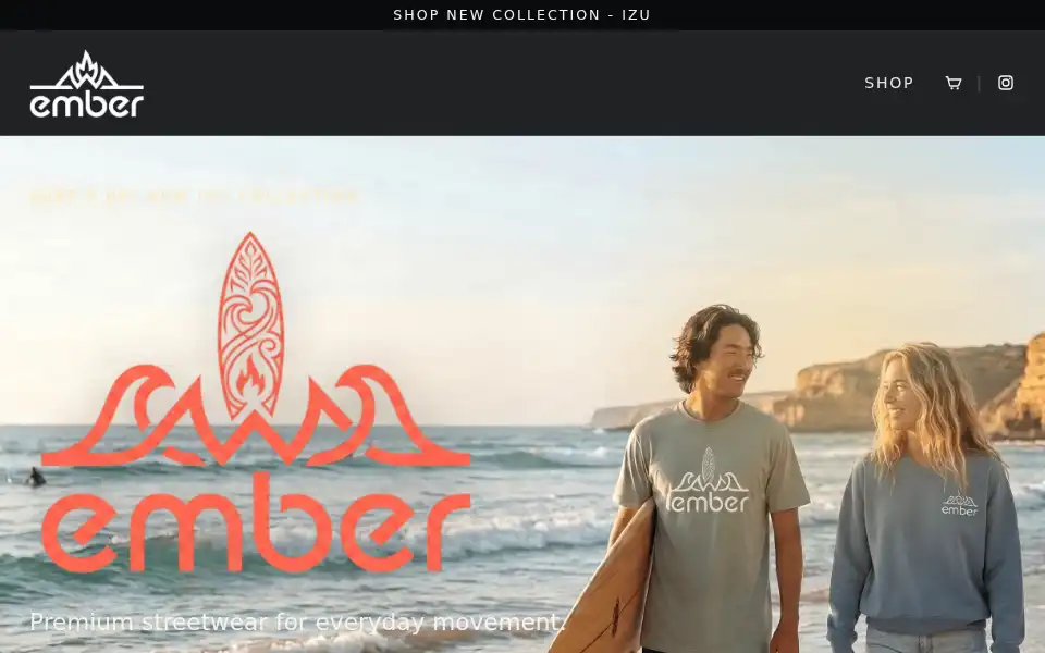 Screenshot of emberapparel.net