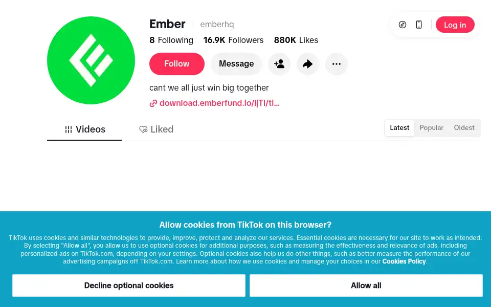 Screenshot of emberfund.app.link