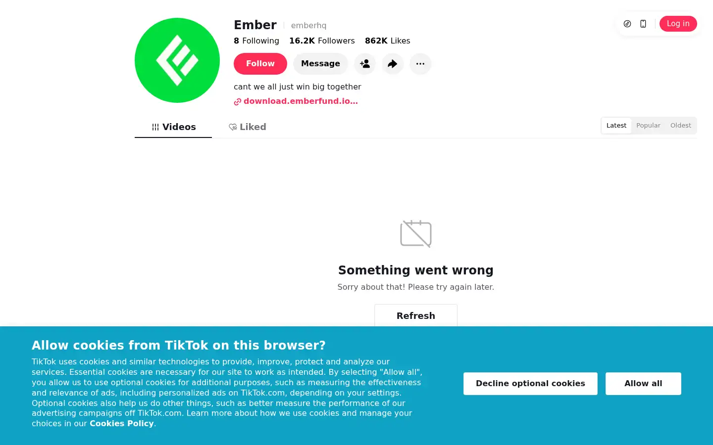 Screenshot of emberfund.io