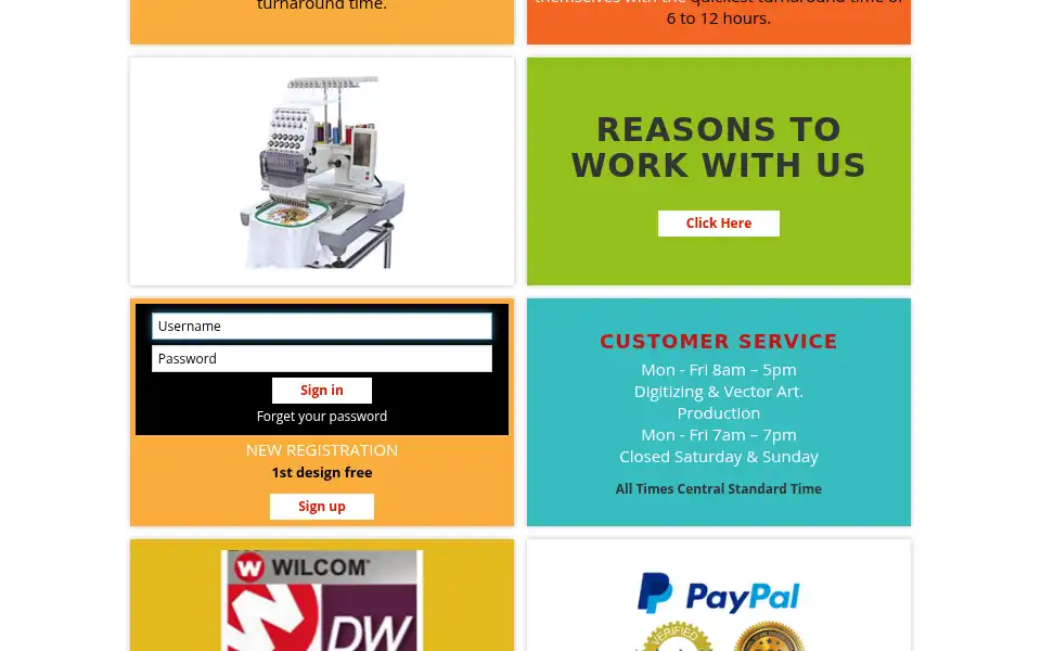 Screenshot of embroiderycrown.com