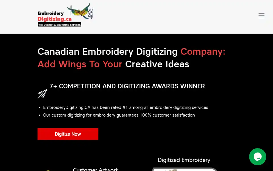 Screenshot of embroiderydigitizing.ca