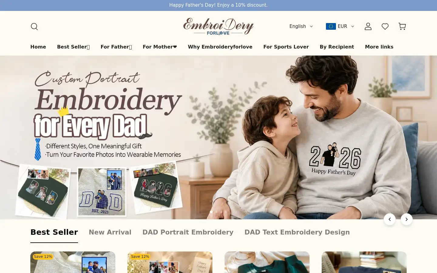 Screenshot of embroideryforlove.com