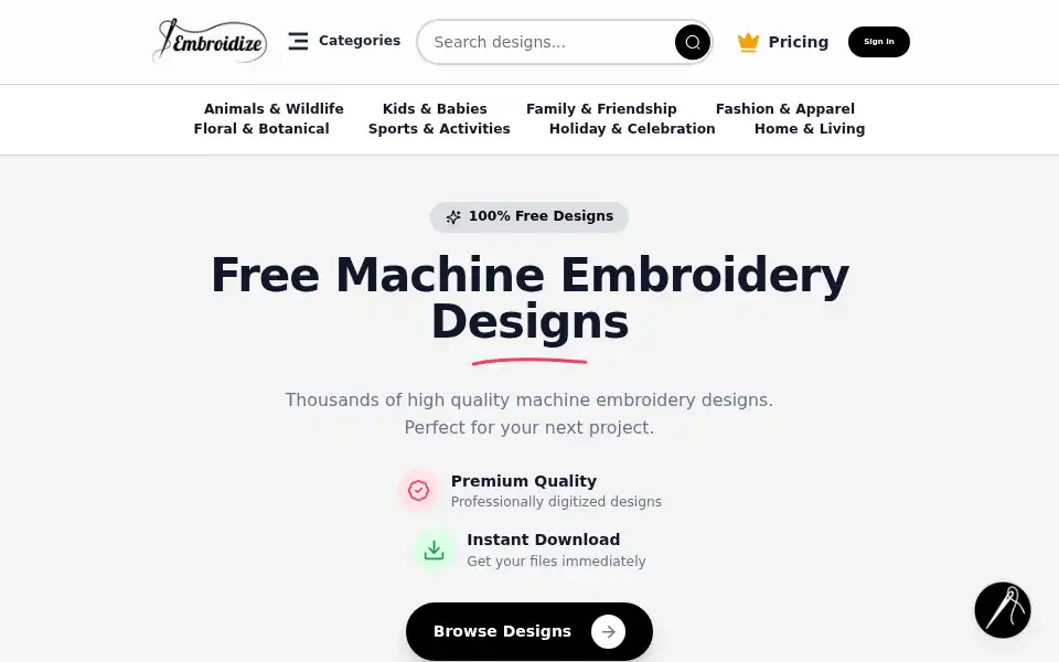 Screenshot of embroidize.com