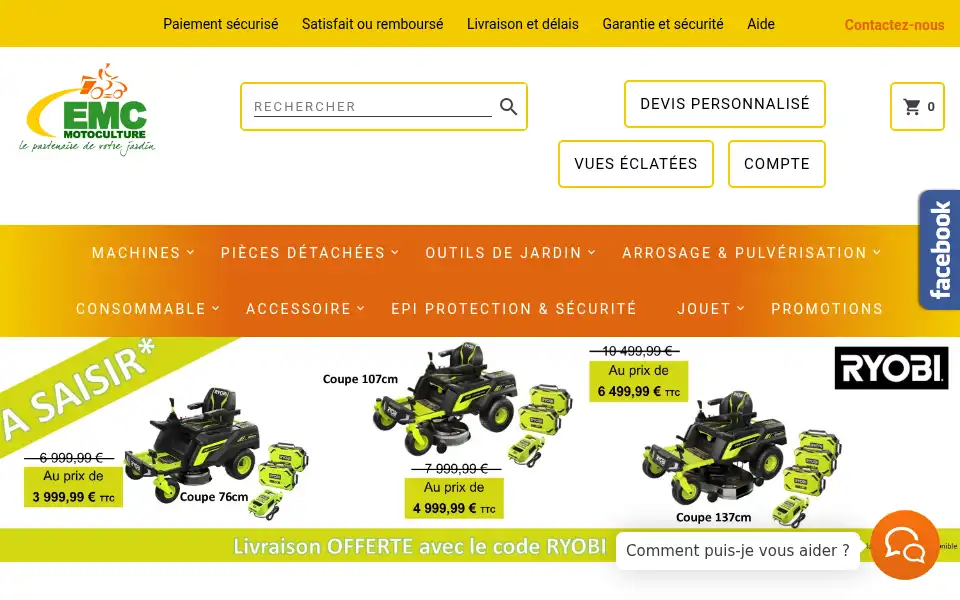 Screenshot of emc-motoculture.com