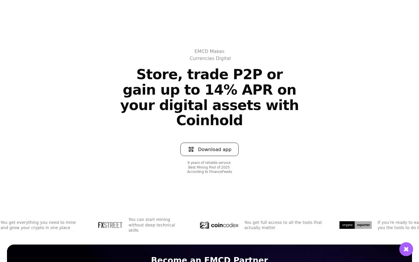 Screenshot of emcd.io