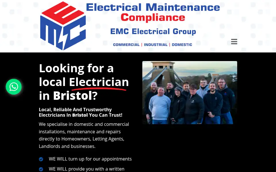 Screenshot of emcelectricalgroup.co.uk