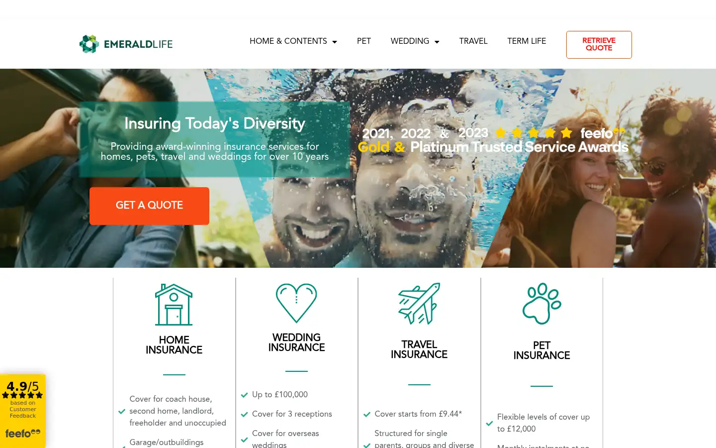 Screenshot of emeraldlife.co.uk