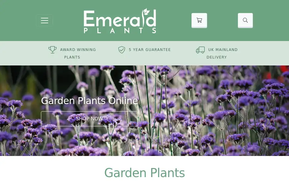 Screenshot of emeraldplants.co.uk