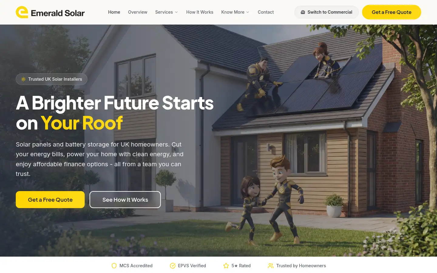 Screenshot of emeraldsolar.co.uk