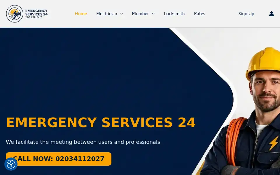 Screenshot of emergencyservices24.co.uk