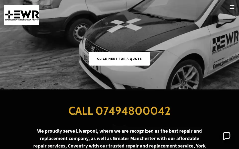 Screenshot of emergencywindscreenrepair.com