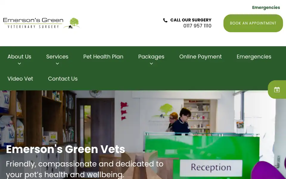 Screenshot of emersonvet.co.uk