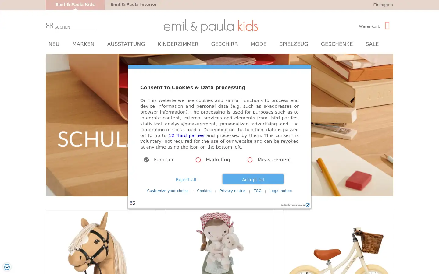Screenshot of emilundpaulakids.de