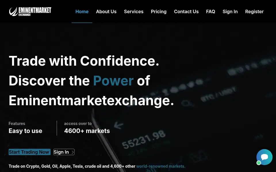 Screenshot of eminentmarketexchange.com