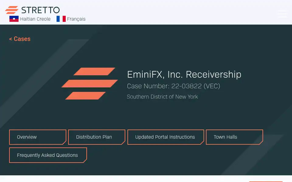 Screenshot of eminifxreceivership.com