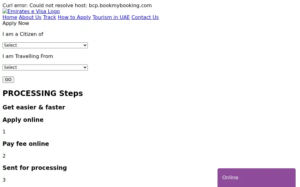 Screenshot of emiratesevisa.ae