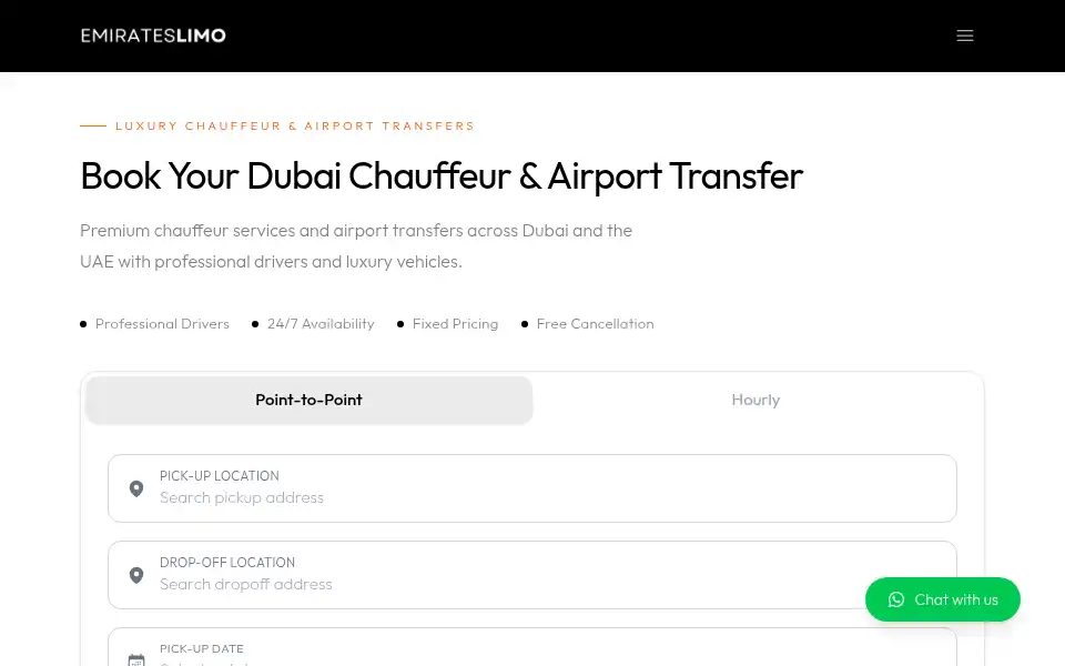 Screenshot of emirateslimo.com