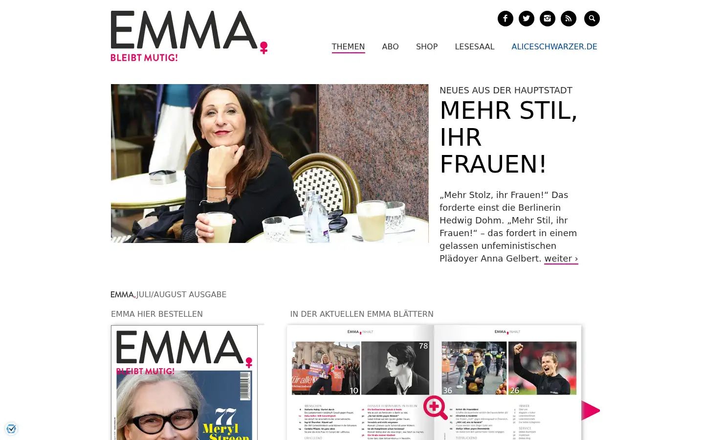 Screenshot of emma.de