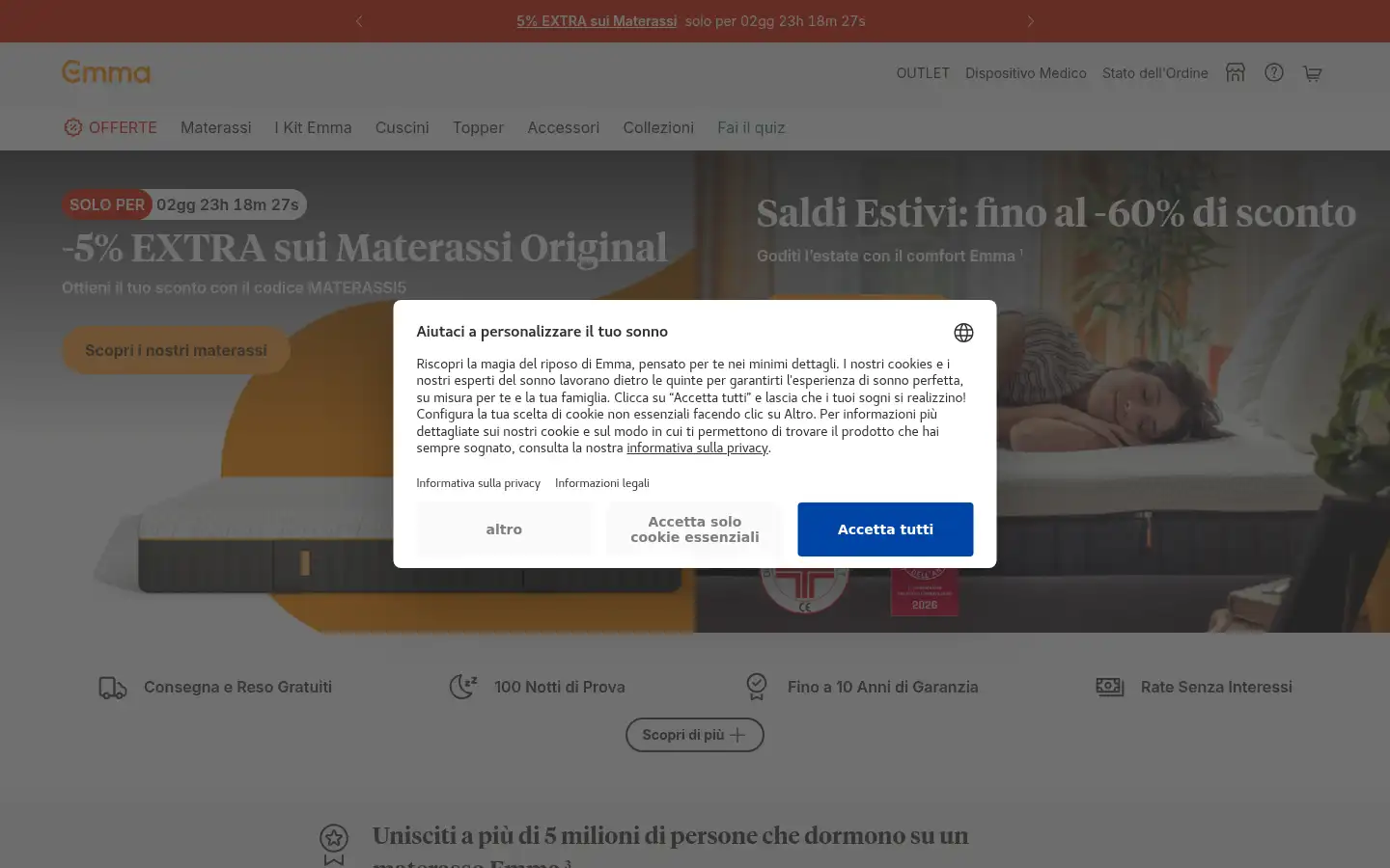 Screenshot of emma-materasso.it
