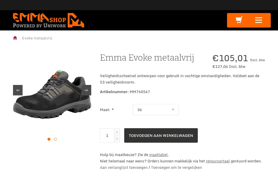 Screenshot of emmasafetyfootwear.shop