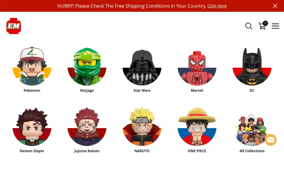 Screenshot of emminifigures.com