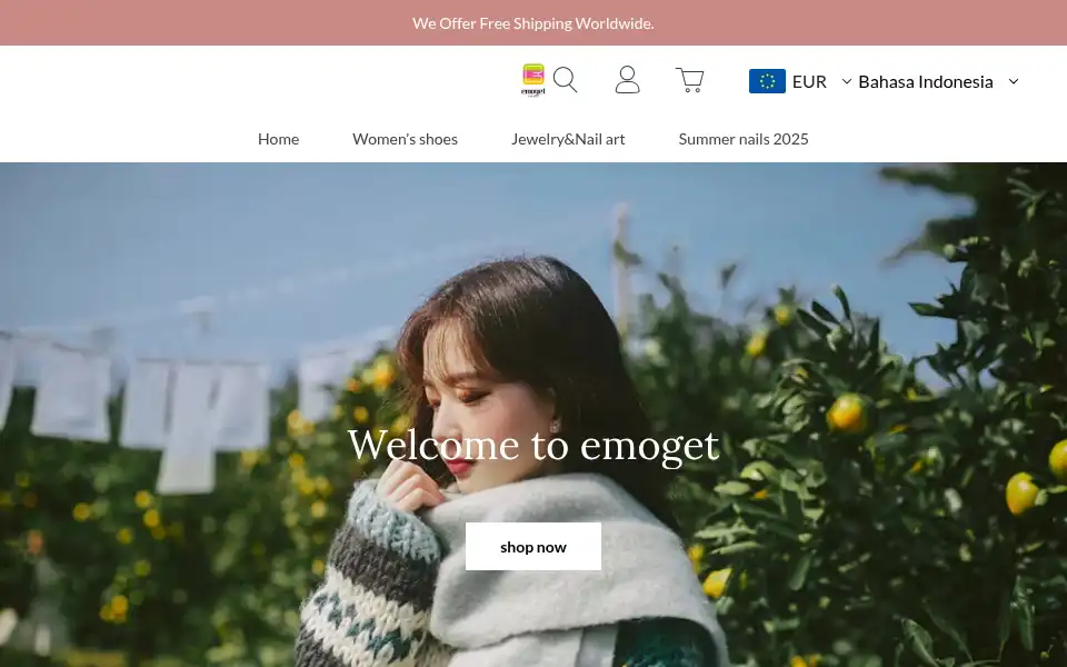 Screenshot of emoget.com