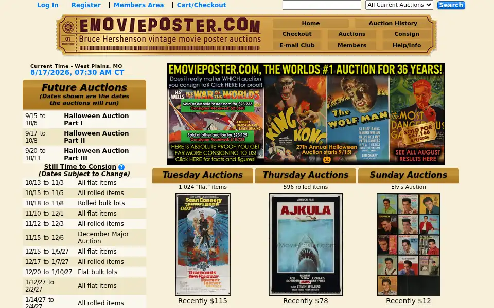 Screenshot of emovieposters.com