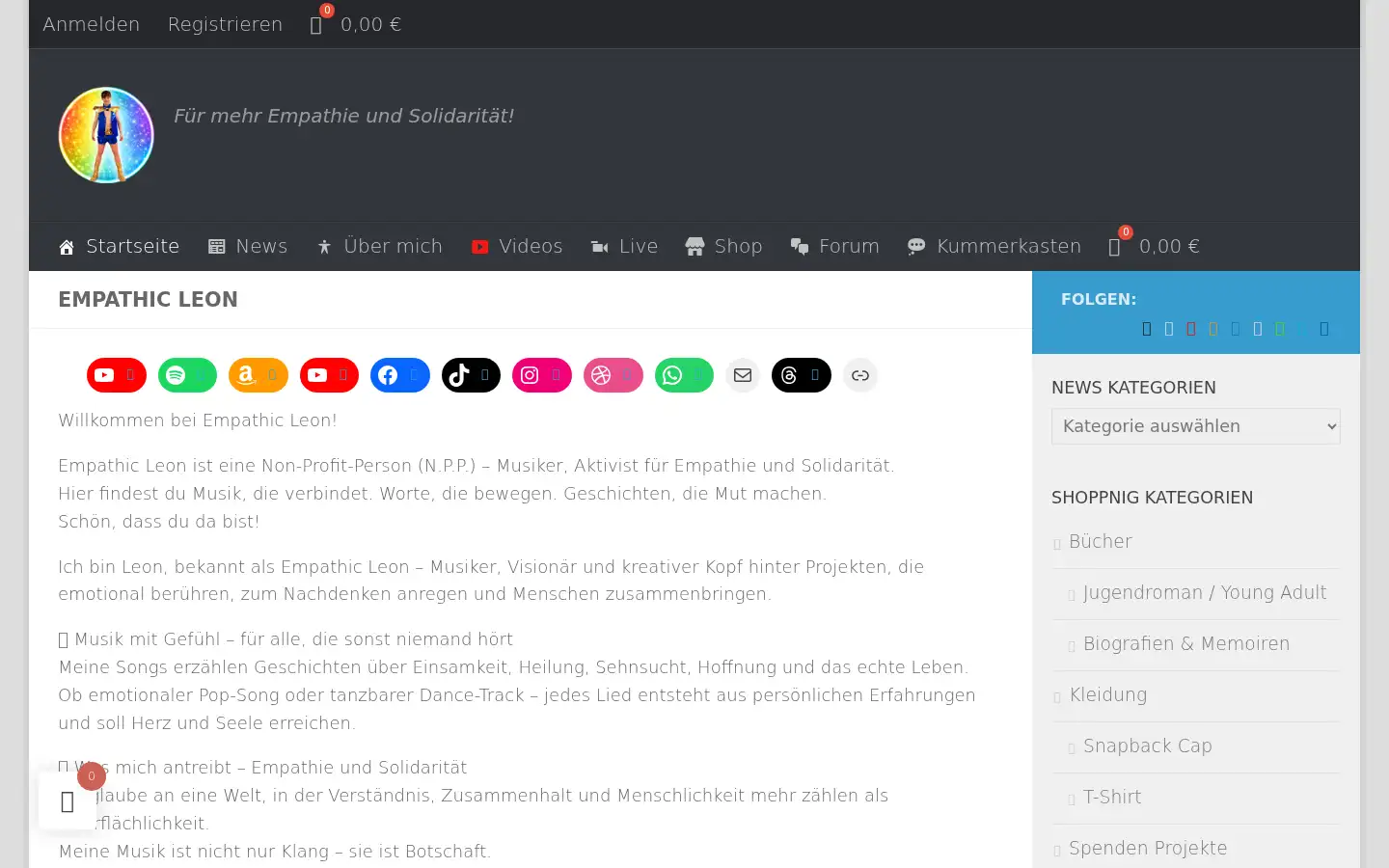 Screenshot of empathic-leon.de
