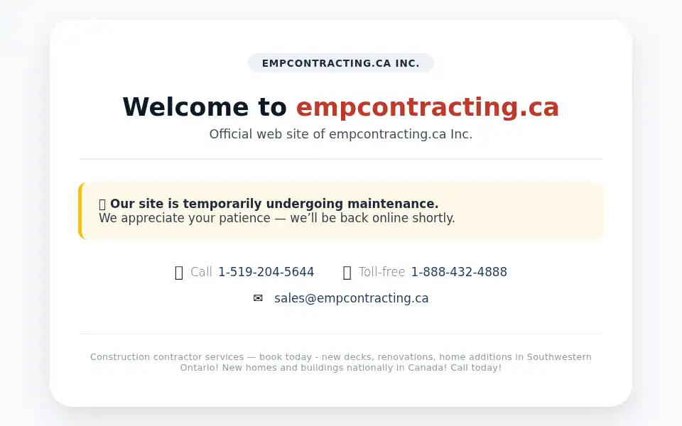 Screenshot of empcontracting.ca