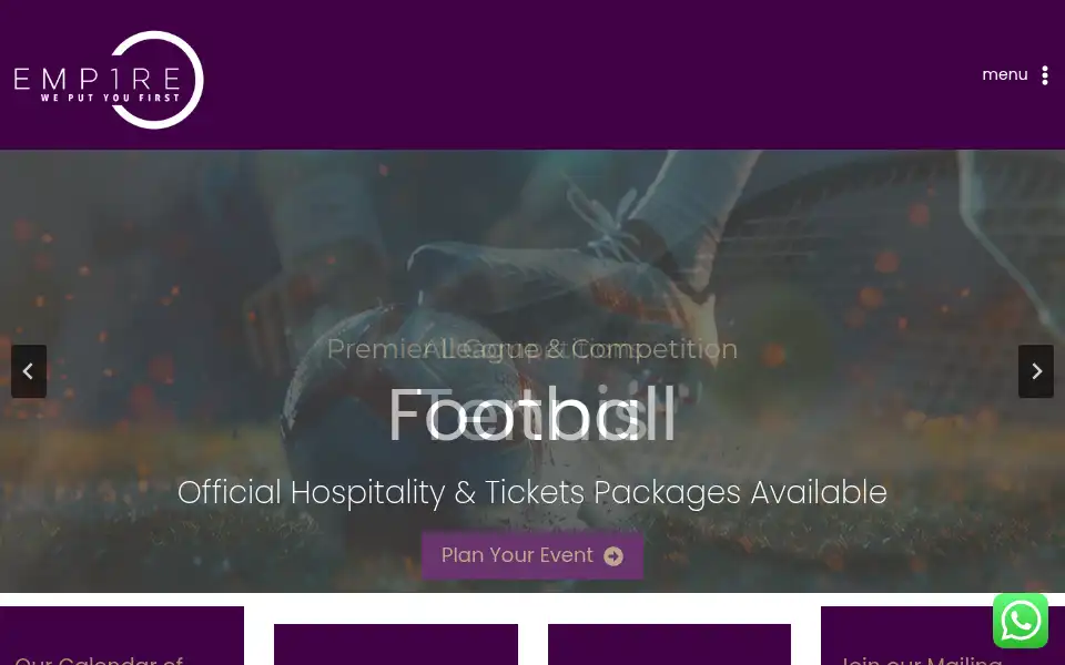Screenshot of empire-events.co.uk