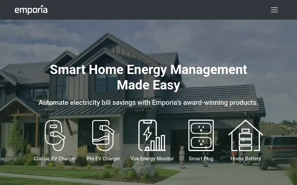 Screenshot of emporiaenergy.com