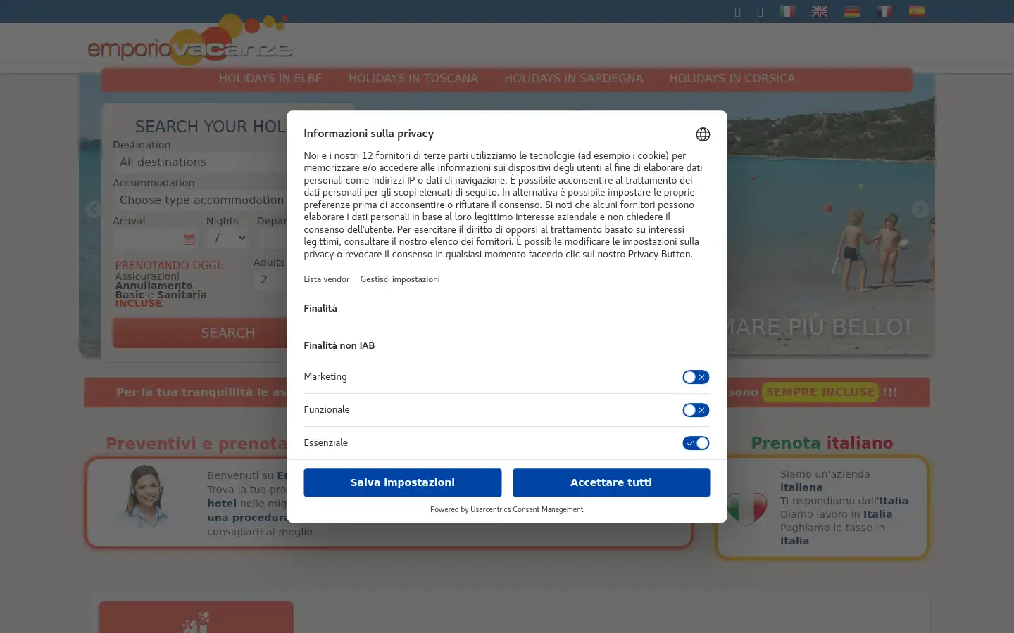 Screenshot of emporiovacanze.com