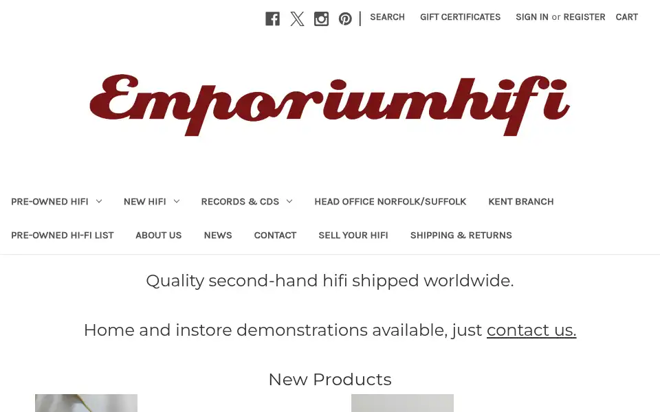 Screenshot of emporiumhifi.com