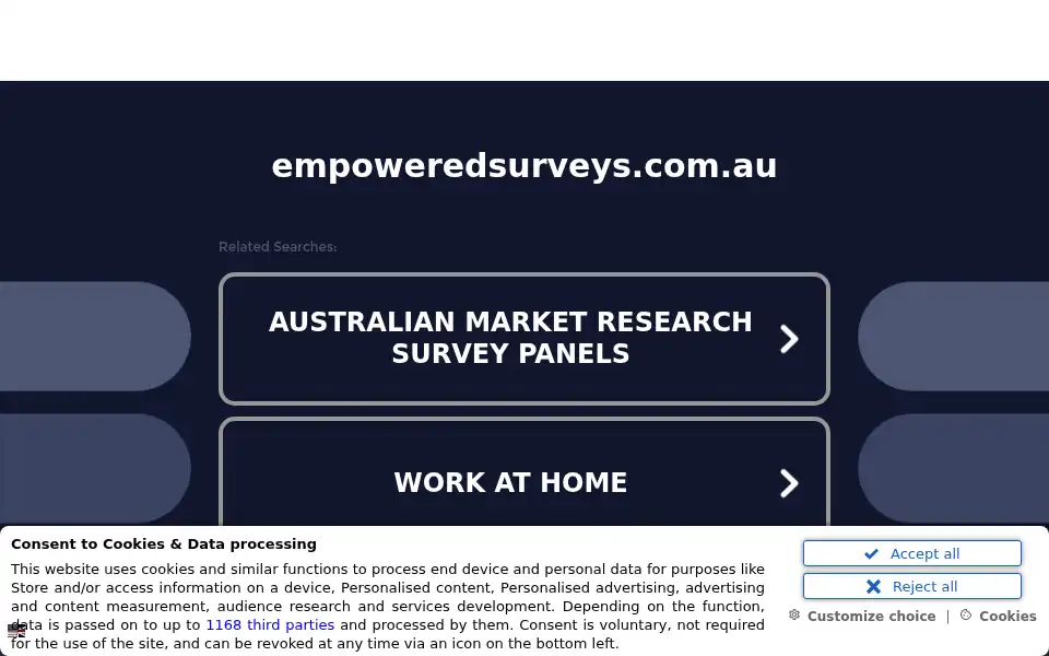 Screenshot of empoweredsurveys.com.au