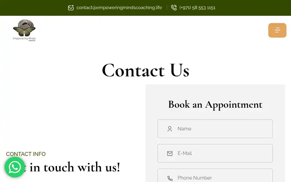 Screenshot of empoweringmindscoaching.life