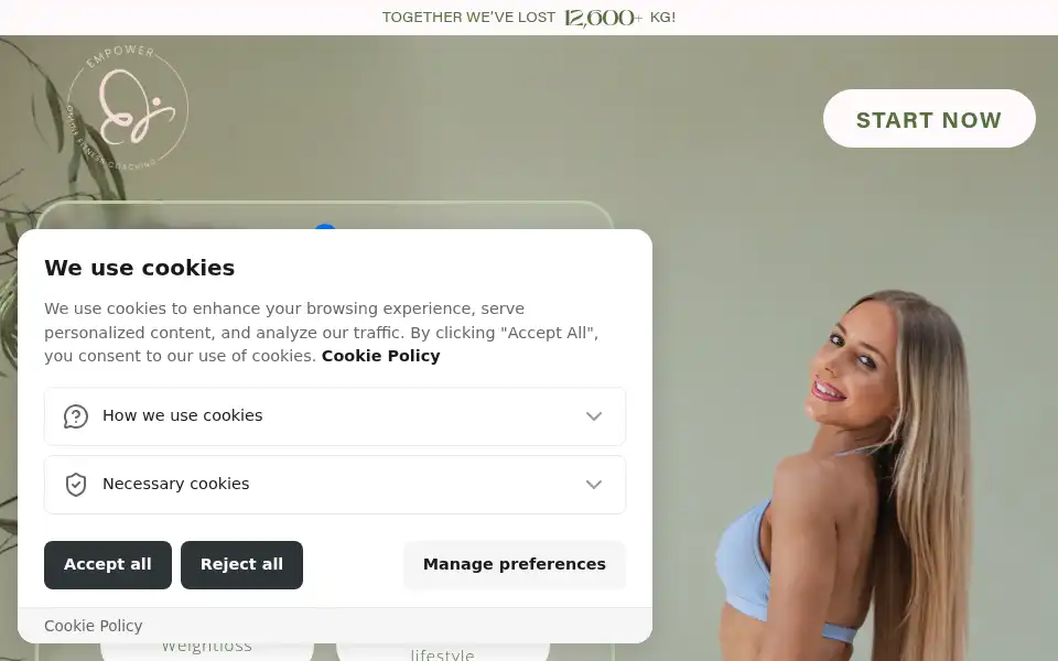 Screenshot of empoweronlinecoaching.com