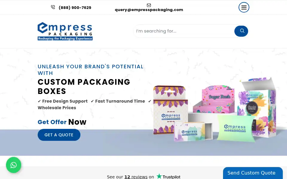 Screenshot of empresspackaging.com